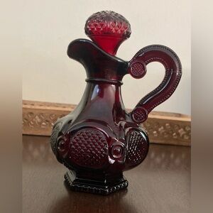 Avon Ruby Red Glass Decanter
